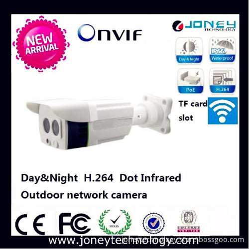 Onvif 2 Megapixel DOT Infrared CCTV IP Camera Poe, WiFi Optional with TF Card Memory